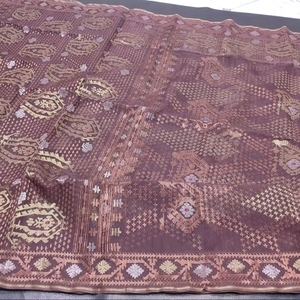 Exclusivo de calidad de exportación Deshi Dhakai Jamdani Sharee para mujer JAMDANI FABRIC Blue RED GREEN Golden Sky Blue de Bangladesh - Product Image 1