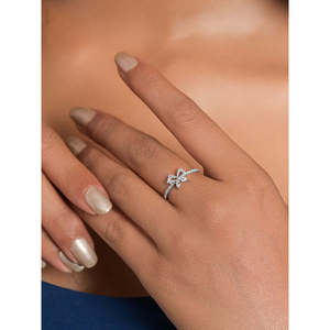 Anillos de Plata de Ley 925 de Primera Calidad para Mujer, Diseño Geométrico Romántico, Diamantes con Corte Marquesa y Princesa, Rodio y Platino - Product Image 4