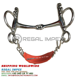 Embouchure de rênes en acier inoxydable pour cheval, embouchure articulée avec crochets et chaîne de rênes, vente en gros pour équitation et fournisseur de maréchal-ferrant - Product Image 5