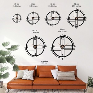 Horloge murale élégante ronde en métal noir Design minimaliste moderne parfaite pour la décoration de la chambre, du salon, du bureau ou de la cuisine - Product Image 4