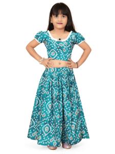 ชุดเลเฮนกาโชลีเด็กแบบดั้งเดิมลายแบนดานี รามา ของชอริยัม แฟชั่น |   ชุดเดรสงานแต่งงานเทศกาลดีวาลีสำหรับเด็กผู้หญิง ยาวคลุมเท้า แห้งเร็ว ทุกแบบ - Product Image 5