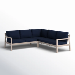 Lineage Corporation Amina ชุดโซฟา3ชิ้น, โซฟาไม้อะคาเซียแข็งรูปตัวแอล - Product Image 2