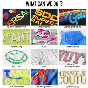 Pull à capuche surdimensionné pour homme 100% coton 420 GSM Heavyweight Designer Pattern Anti-Shrink Puff Printing 6XL No String Hoodie - Product Image 5