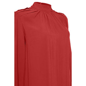 Blusa Larga con Cuello de Gasa con Volantes, Estilo Casual para Oficina, con Botones para Mujer - Product Image 2