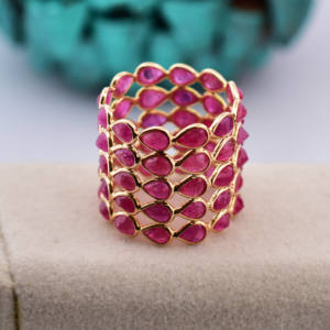 Anillo de Eternidad con Rubí Natural en Oro de 18K, Ligero, Personalizable en 14K, 10K, 9K - Product Image 4