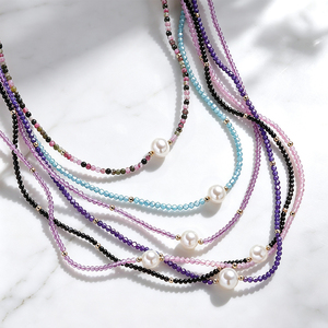 Collar de Cuentas de Cristal de Colores con Piedra Natural y Perla, Joyería de Moda para Mujer, Regalo de Fiesta, Collar de Verano, Fabricación OEM - Product Image 1