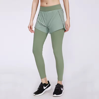 Yeni stil moda tasarım 2 in 1 Yoga tozluk spor bayan yüksek bel Yoga pantolon eğitim spor Fitness tayt kadınlar için