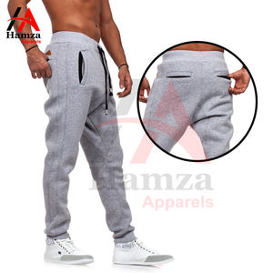 กางเกงวิ่งผ้ายืดเอวสูงผ้าลูกฟูกสำหรับผู้ชาย, 320ผ้าฝ้ายสีเทากันน้ำระบายอากาศได้ดีมีเชือกผูกปรับได้ - Product Image 5