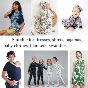 गर्भवती ड्रेस शर्ट बेबी उत्पाद के लिए यूएस ऑर्गेनिक कॉटन कस्टम प्रिंटिंग स्पैन्डेक्स स्ट्रेची फैब्रिक कपड़े में गर्म बिक्री
