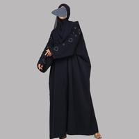 Abaya pour femmes de dernière conception, modeste, brodée, avec boutons, de haute qualité, personnalisée, coupe droite, en 100% soie naturelle et mousseline