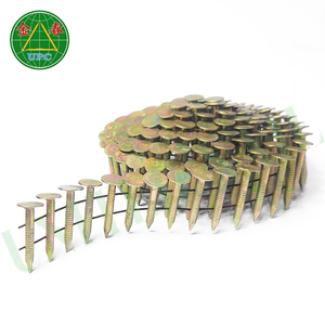 El mejor precio para clavos para techos de bobina de 1-1/4 pulgadas, Uds. 7200, vástago de anillo, cabeza plana a cuadros, acero de confianza para construcción de techos - Product Image 1