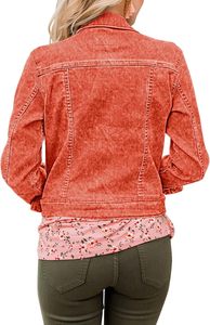 เสื้อแจ็กเก็ตผ้ายีนส์มีกระดุมปิดด้านหน้ามีสไตล์เสื้อผ้าชั้นนอกให้ลุคลำลองแฟชั่นใส่ได้ทุกวัน - Product Image 3