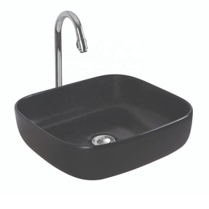 อ่างล้างหน้าเซรามิกสีน้ำตาลทรงชามแขวนบนโต๊ะ - Product Image 4