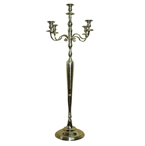Candelabre de sol en métal de luxe à 5 bras, finition cuivre doré, pour décorations de mariage, d'événements et de fêtes - Product Image 3