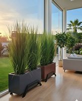 Jardinière d'extérieur personnalisée, mignonne, luxueuse, contemporaine, en aluminium, carrée, grande, écologique, avec trou de drainage, revêtement PE