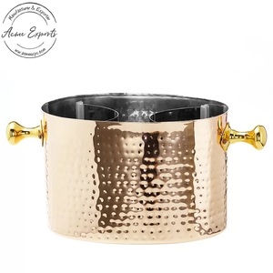 Contenedor enfriador de bebidas de acero inoxidable grande al por mayor de fábrica, acabado martillado para celebración de fiesta en casa, Material metálico - Product Image 6