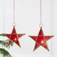 Portavelas Decorativo de Metal y Vidrio con Forma de Estrella, Estilo Marroquí, Hecho a Mano, Resistente al Calor, Ligero, de Alta Calidad, Elegante Decoración para el Hogar