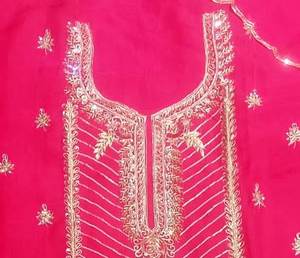 Designer moderne non cousu Premium femmes costumes brodés à la main indien traditionnel mode avant Style Protection solaire haute - Product Image 2