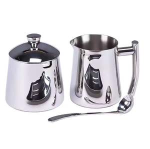 Conception Simple Vente Chaude Arrivée En Acier Inoxydable Sucre Crémier Pot Luxueux Sain Ustensiles De Cuisine En Acier Inoxydable Forme Ronde - Product Image 1