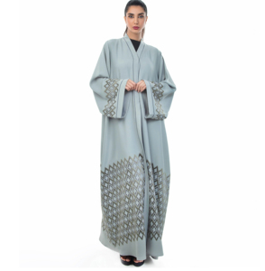 Caftan Abaya pour femmes élégant et islamique, léger, respirant, en polyester, longueur cheville, manches longues, traditionnel, vêtement extérieur - Product Image 6