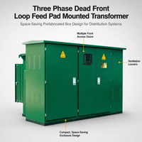 Transformateur triphasé 50 kVA 14 kV 240 V monté sur socle, alimentation en boucle frontale fixe, unité d'alimentation extérieure stable homologuée