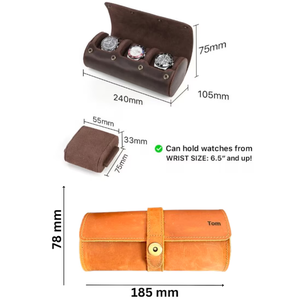Leather <b>Watch</b> Roll Personalized | Travel <b>Watch</b> <b>Case</b> for Men Travel <b>Watch</b> Box, Gifts for Him for Men Custom Jewelry Box - Product Image 2