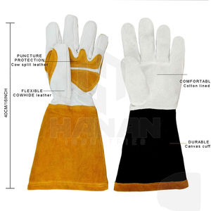 Long Split Leather Welding <b>Gloves</b> Heavy-Duty Safety <b>Gloves</b> with Reinforced <b>Finger</b> and Palm Heat Resistant for Work - Product Image 5