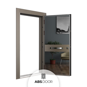 Puerta Interior de Acero Panorámica ABSDOOR, Moderna, Elegante, con Aspecto de Hoja Brillante, Manual, de Seguridad, con Aislamiento Térmico, para Hoteles, Turquía - Product Image 1