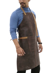 ผ้ากันเปื้อนสไตลิสสำหรับเชฟร้านบาร์คาเฟ่ร้านบาร์สตูดิโอชุดเครื่องแบบเครื่องหนังสำหรับห้องครัวสำหรับผู้หญิงผู้ชาย - Product Image 4