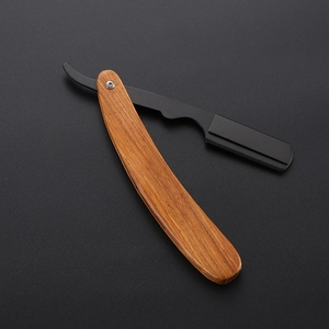 Premium Quality Private Custom Logo Razor Blades Wooden Handle Barber Shaving Straight Razor for <b>Men</b> Folding Barber Shaver Tools - Product Image 4