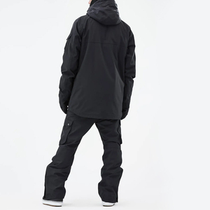 Chaqueta de esquí Anarok negra para hombre, capucha a prueba de viento, impermeable, transpirable, con bolsillos y cremallera, monos de Snowboard, ropa para esquiar - Product Image 6