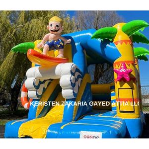 Centro de juegos inflable de alta capacidad para exteriores, casa de brinco acuática para niños con tobogán para entretenimiento en el patio trasero. - Product Image 2