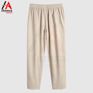 กางเกงลำลองผู้ชายผ้าลูกฟูกน้ำหนักเบา มีเชือกผูกและกระเป๋า สไตล์สตรีทแวร์ สีน้ำตาลอ่อนแบบกำหนดเอง จาก Hamza Apparels - Product Image 2