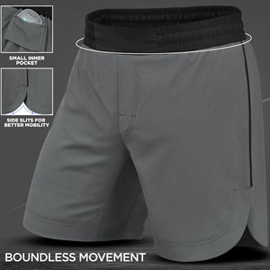 <b>Mens</b> MMA Fight <b>Shorts</b> Plain <b>Black</b> Gym Training Boxing Kickboxing Grappling BJJ Martial Arts Custom Logo Sportswear <b>Shorts</b> - Product Image 2