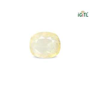 Saphir Jaune Naturel de 8,31 Carats (Pukhraj) - Pierre Précieuse Facettée Taille Émeraude - Product Image 1