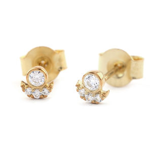 Última colección Pendientes de diamantes de oro de 14K Piedra preciosa natural de hermoso diseño Disponible Precio al por mayor 10K/18K Producible - Product Image 1