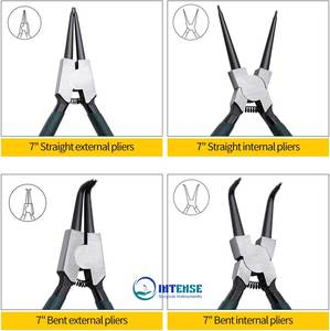 Kit de pinces à circlips externes en acier inoxydable, à mâchoires droites, robustes, de précision, à ressort, pour la fabrication de bijoux et de bagues - Product Image 4