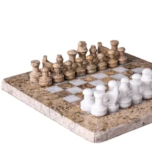 Arble Onyx-tablero de ajedrez de lujo, juego de ajedrez de mármol