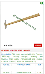 Martillo de cabeza de cincel de madera GS 968C, herramientas de joyería para joyeros para creación y reparación de joyas - Product Image 2