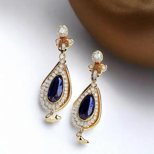 Boucles d'oreilles en gros Bijoux en argent sterling 925 Boucles d'oreilles pour femmes Grandes boucles d'oreilles en pierres précieuses pour femmes - Product Image 5