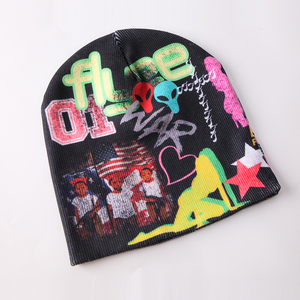 Gorro de Invierno de Punto con Logotipo Personalizado de Alta Calidad, Gorro de Calavera Cálido con Estampado Digital Personalizado y Forro de Satén - Product Image 6