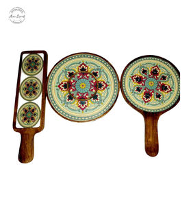 Juego de platos de servicio artesanal, con acabado esmaltado Floral Premium utilizado para servir platos y Decoración de mesa, novedad - Product Image 5