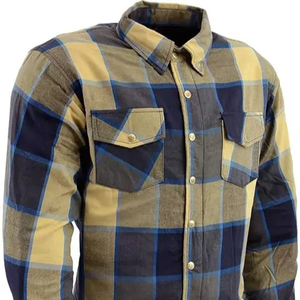 Camisa de Kevlar a cuadros gris y negro para hombre aprobada por la CE para montar en motocicleta con Camisa de franela para capas en clima frío - Product Image 3