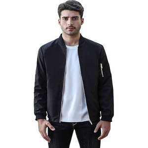 OEM logotipo personalizado de alta calidad de la vendimia de mezclilla de invierno de los hombres chaqueta de bombardero de cuello alto logotipo frontal posición impermeable transpirable - Product Image 3