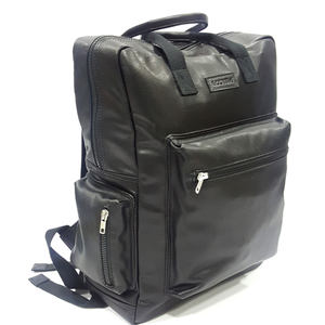 Sac à dos en cuir véritable pour homme, style décontracté, doublure en tissu, compartiment pour ordinateur portable, poche pour téléphone portable, porte-stylo, fermeture éclair, protection rembourrée - Product Image 1