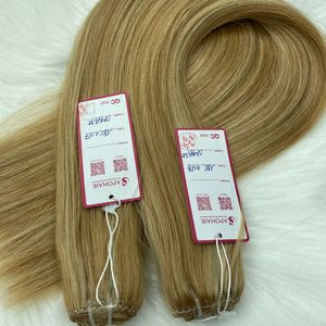 Extensions de cheveux à trame vierge super doublement étirée, cheveux humains brésiliens à vague naturelle profonde, même piano à cuticules alignées - Product Image 1