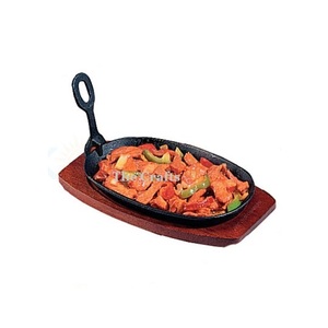 ชุดจานเหล็กย่าง 2 ใบ พร้อมฐานไม้ คุณภาพดีเยี่ยม สำหรับใช้ในครัวเรือนและโรงแรม - Product Image 3