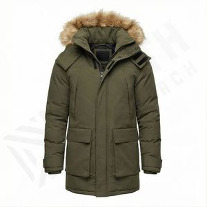 Veste parka d'hiver chaude pour homme, vêtement d'extérieur décontracté en coton, couleur personnalisée, imperméable, réversible, taille plus, manteaux isolés - Product Image 1