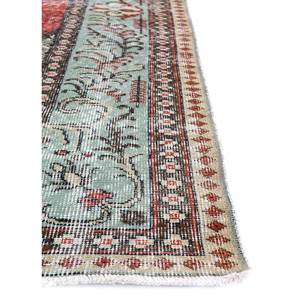 Tapis en laine noué à la main vert vintage, grand format, style bohème, motif rectangulaire abstrait pour entrée et couloir - Pae-2236 - Product Image 4