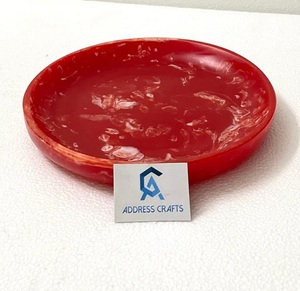 ถาดรองน้ำสลัดทำจากเรซินใหม่ทำด้วยมือหรูหราเป็นมิตรต่อสิ่งแวดล้อมจานขนมแบบนำกลับมาใช้ใหม่ได้หรูหรา - Product Image 3